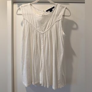 French Connection White Sleeveless Flowy Top